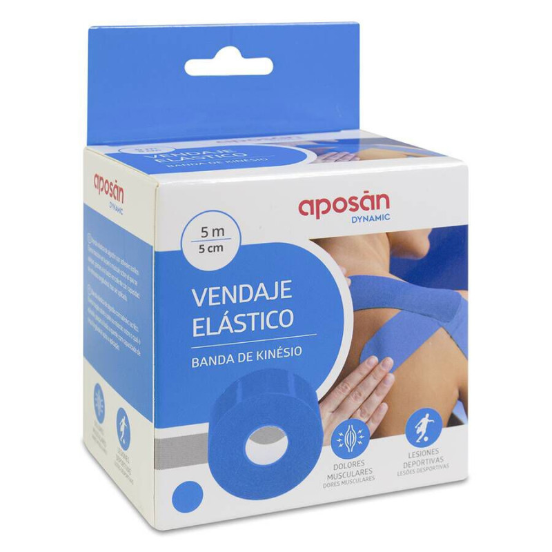 INTERAPOTHEK VENDAJE KINESIO TAPE 1 UNIDAD 5 M X 5 CM COLOR AZUL