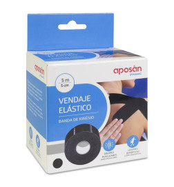 INTERAPOTHEK VENDAJE KINESIO TAPE 1 UNIDAD 5 M X 5 CM COLOR NEGRO