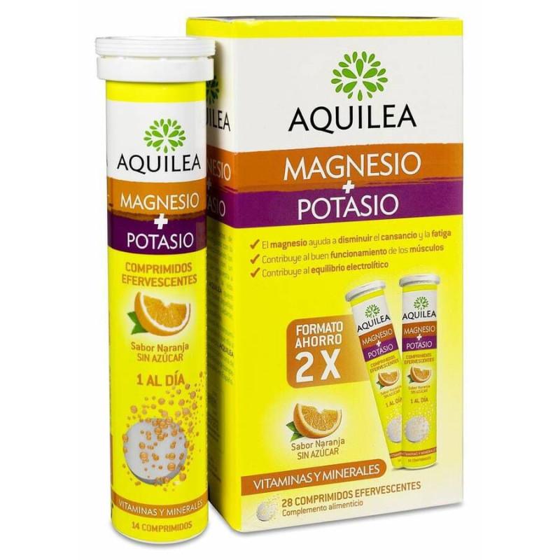 AQUILEA MAGNESIO+ POTASIO 28 COMPRIMIDOS EFERVESCENTES SABOR NARANJA