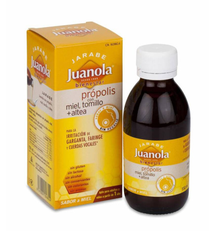 JUANOLA PROPOLIS JARABE CON MIEL TOMILLO + ALTEA 1 ENVASE 140 ML SABOR MIEL