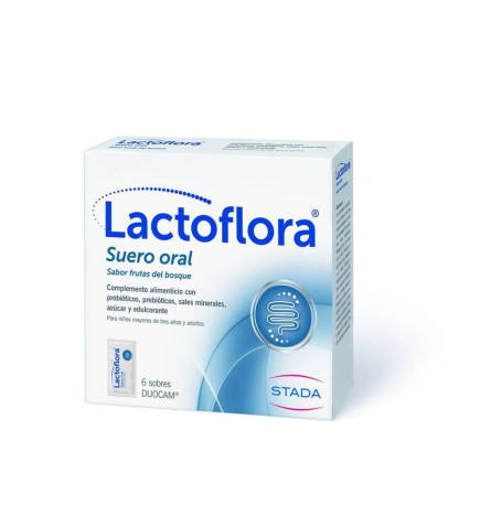 LACTOFLORA SUERO ORAL 6 SOBRES DUOCAM SABOR FRUTAS DEL BOSQUE