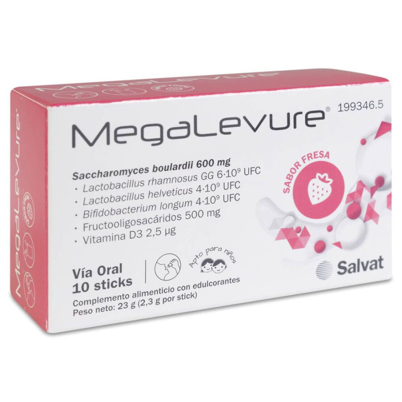 MEGALEVURE 10 STICKS SABOR PLATANO