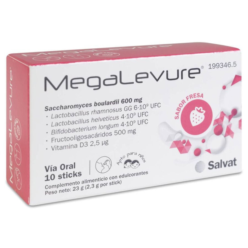 MEGALEVURE RESET 10 STICKS 23 G SABOR FRESA