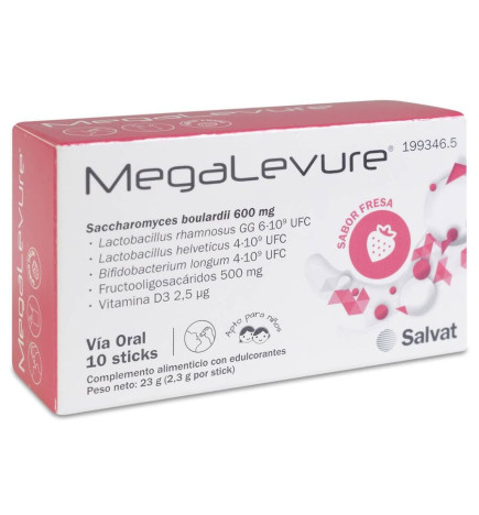 MEGALEVURE RESET 10 STICKS 23 G SABOR FRESA