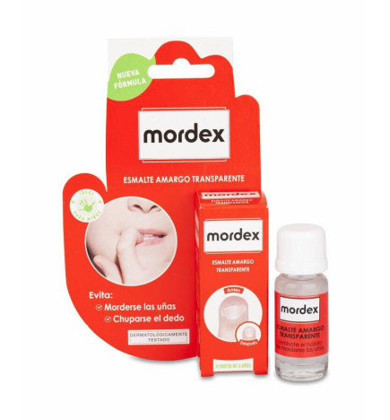 MORDEX ESMALTE AMARGO TRANSPARENTE 1 ENVASE 9 ML CON PINCEL