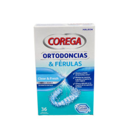 COREGA ORTODONCIAS & FERULAS 36 TABLETAS LIMPIADORAS