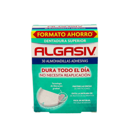 ALGASIV ALMOHADILLAS ADHESIVAS PROTESIS 30 UNIDADES SUPERIORES