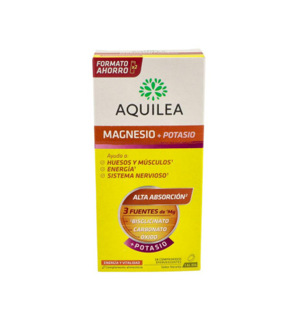AQUILEA MAGNESIO+ POTASIO 28 COMPRIMIDOS EFERVESCENTES SABOR NARANJA