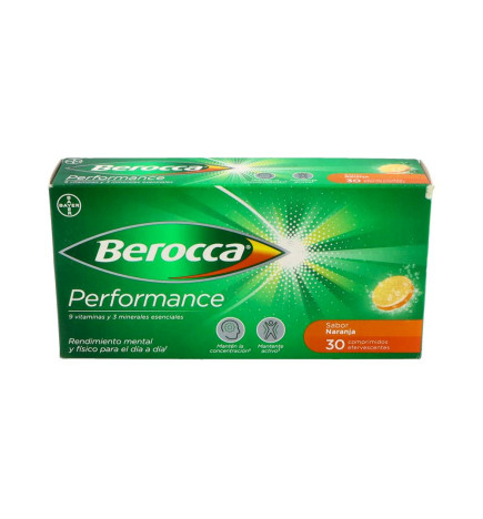 BEROCCA PERFORMANCE 30 COMPRIMIDOS EFERVESCENTES SABOR NARANJA
