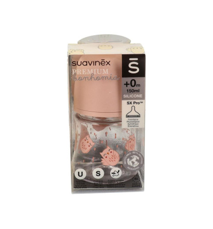 BIBERON TETINA FISIOLOGICA SILICONA PREMIUM BONHOMIA 1 UNIDAD 150 ML TALLA S