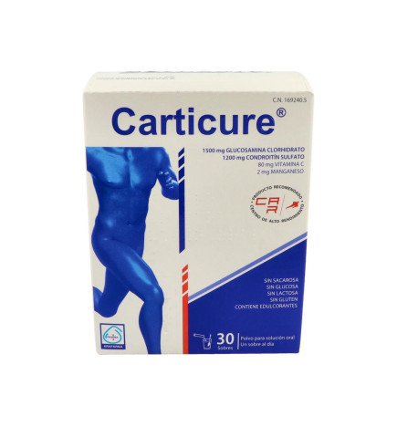 CARTICURE POLVO PARA SUSPENSION ORAL CONDROITINA + GLUCOSAMINA 30 SOBRES