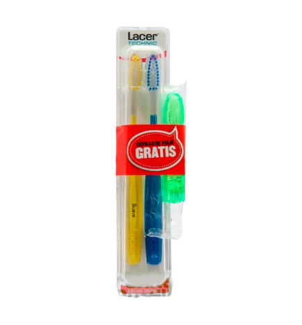 CEPILLO DENTAL ADULTO LACER 2 UNIDADES SUAVE DUPLO