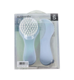 CEPILLO Y PEINE INFANTIL SOFT SUAVINEX AZUL DECORADO