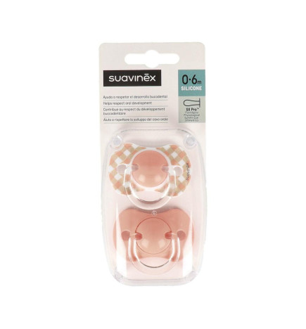 CHUPETE SILICONA FISIOLOGICO SUAVINEX 0  6 MESES 2 UNIDADES