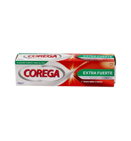 COREGA CREMA EXTRA FUERTE ADHESIVO PROTESIS DENTAL 1 TUBO 40 G SABOR MENTA