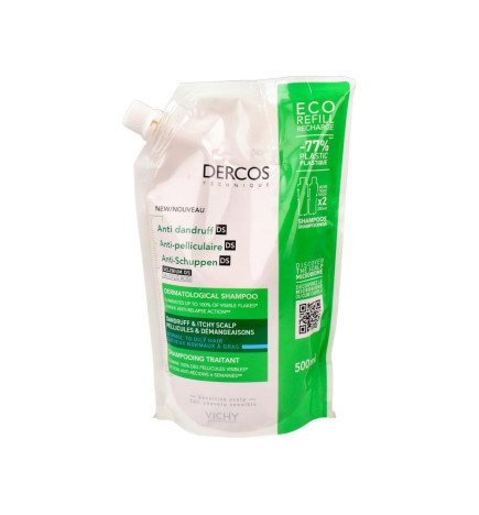 DERCOS CHAMPU ANTICASPA DS CABELLO NORMALGRASO 1 BOLSA 390 ML ECOPACK