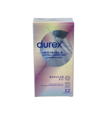 DUREX INVISIBLE EXTRA FINO EXTRA LUBRICADO PRESERVATIVOS 12 UNIDADES
