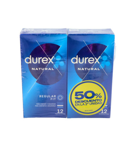 DUREX NATURAL PLUS PRESERVATIVOS 12 PRESERVATIVOS 2 CAJAS