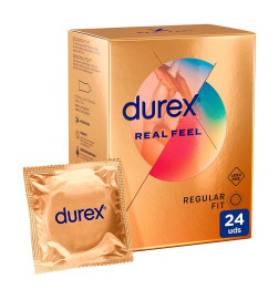 DUREX REAL FEEL PRESERVATIVO SIN LATEX 24 UNIDADES