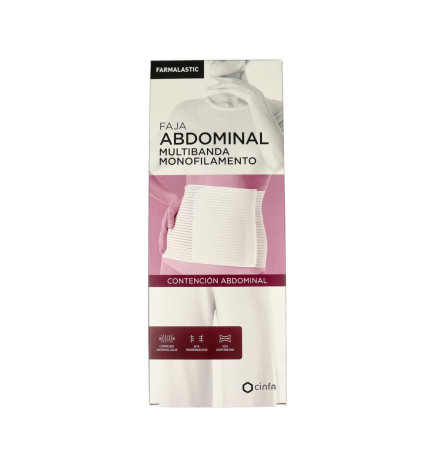 FAJA ABDOMINAL MULTIBANDA MONOFILAMENTO FARMALASTIC 1 UNIDAD TALLA GRANDE COLOR BLANCO