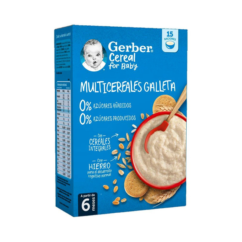 GERBER MULTICEREALES GALLETA 0%    0%    AZUCARES 1 ESTUCHE 270 G