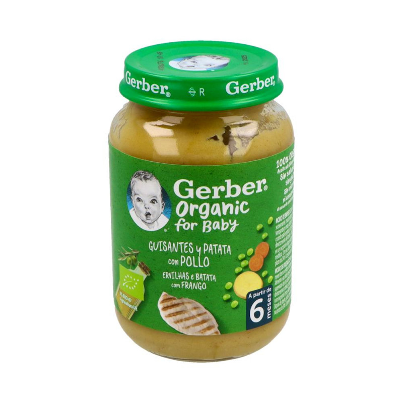 GERBER ORGANIC GUISANTES PATATAS POLLO 1 TARRITO 190 G
