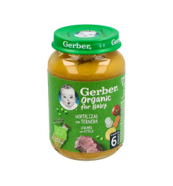 GERBER ORGANIC HORTALIZAS CON TERNERA 1 TARRITO 190 G