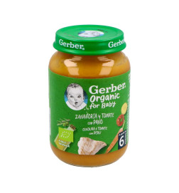 GERBER ORGANIC ZANAHORIA TOMATE PAVO 1 TARRITO 190 G