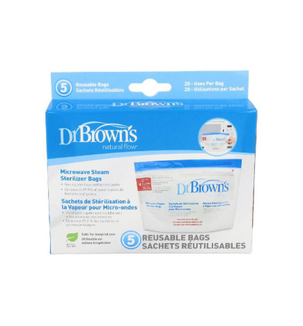 BOLSA ESTERILIZACION A VAPOR MICROONDAS DR BROWN´S NATURAL FLOW 5 U
