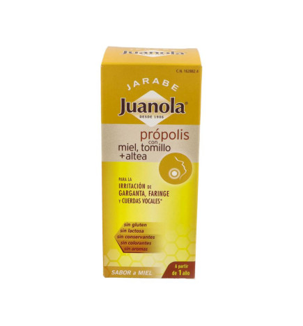 JUANOLA PROPOLIS JARABE CON MIEL TOMILLO + ALTEA 1 ENVASE 140 ML SABOR MIEL
