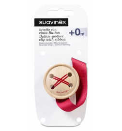 BROCHE REDONDO BOTON CON CINTA SUAVINEX 1 UNIDAD