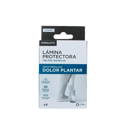 LAMINA PROTECTORA FIELTRO ADHESIVA FARMALASTIC 4 UNIDADES TALLA UNICA