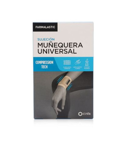 MUÑEQUERA UNIVERSAL FARMALASTIC COMPRESSION TECH 1 UNIDAD TALLA PEQUEÑA/MEDIANA COLOR BEIGE