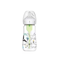 BIBERON BOCA ANCHA PP OPTIONS+ DR BROWN´S NATURAL FLOW 1 UNIDAD 270 ML DINOSAURIO