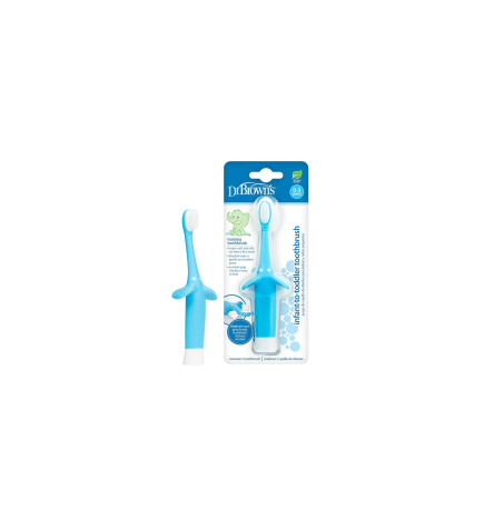 CEPILLO DIENTES BEBE DR BROWN´S NATURAL FLOW 1 UNIDAD COLOR AZUL