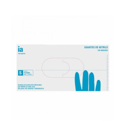 GUANTES DE NITRILO SIN POLVO INTERAPOTHEK 100 UNIDADES TALLA S