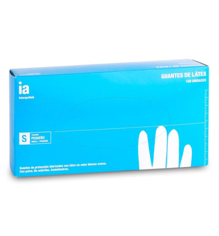 INTERAPOTHEK GUANTES LATEX C/POL 100UI M
