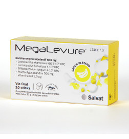 MEGALEVURE 10 STICKS SABOR PLATANO