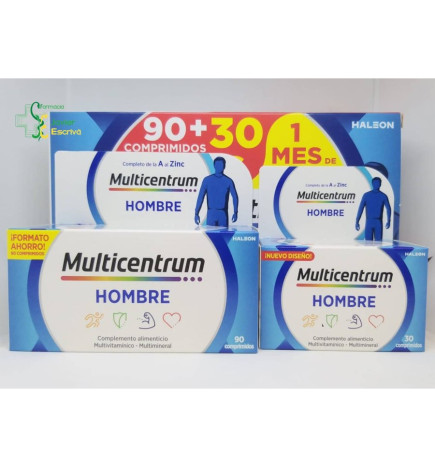MULTICENTRUM HOMBRE 90 COMPRIMIDOS + 30 COMPRIMIDOS PACK PROMOCIONAL