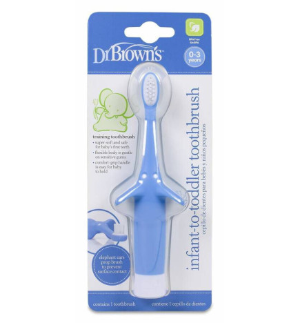 CEPILLO DIENTES BEBE DR BROWN´S NATURAL FLOW 1 UNIDAD COLOR AZUL