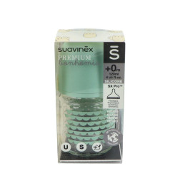 BIBERON VIDRIO TETINA FISIOLOGICA SILICONA BONHOMIA 1 UNIDAD 120 ML TALLA S