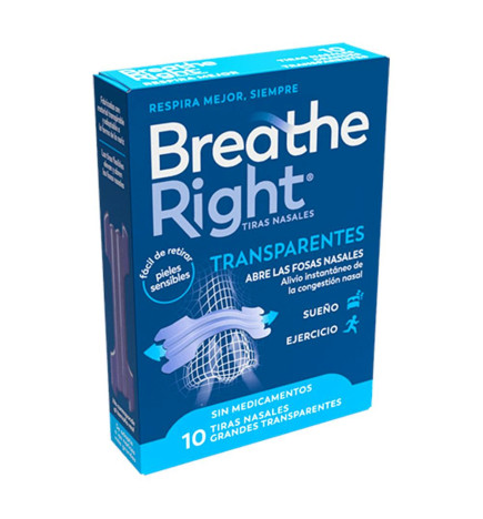 BREATHE RIGHT TRANSPARENTES 10 UNIDADES TALLA GRANDE