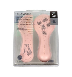 CEPILLO Y PEINE INFANTIL SOFT SUAVINEX ROSA DECORADO