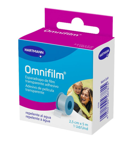 ESPARADRAPO HIPOALERGICO OMNIFILM 1 UNIDAD 5 M X 25 CM FILM TRANSPARENTE