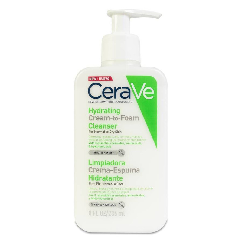 CERAVE LIMPIADORA CREMA ESPUMA HIDRATANTE 1 ENVASE 236 ML
