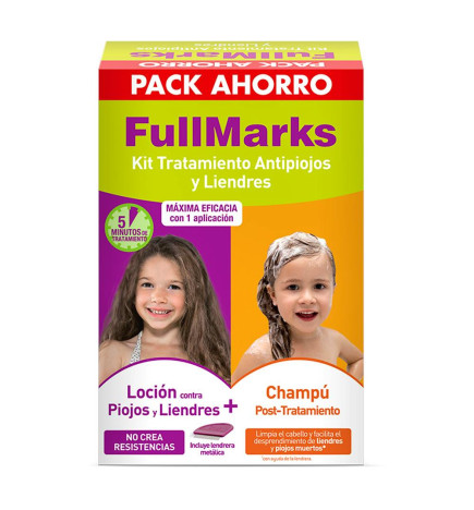 FULLMARKS ANTIPIOJOS Y LIENDRES CHAMPU + LOCION PEDICULICIDA 1 ENVASE 100 ML + 1 ENVASE 150 ML KIT
