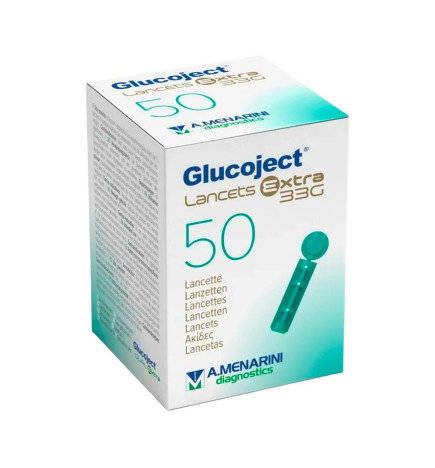 GLUCOJECT LANCETS EXTRA 50 LANCETAS 33 G