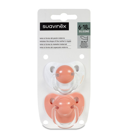 CHUPETE SILICONA ANATOMICO SUAVINEX CLASICO 0  6 MESES 2 UNIDADES