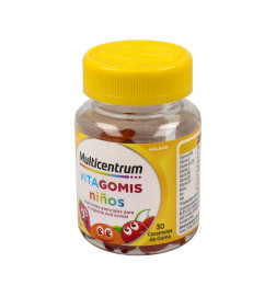 MULTICENTRUM VITAGOMIS NIÑOS 30 CARAMELOS DE GOMA SABOR FRUTOS CEREZA NARANJA Y FRESA/FRAMBUESA