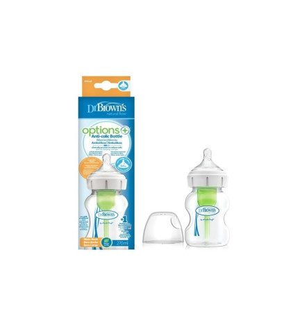 BIBERON BOCA ANCHA PP OPTIONS+ DR BROWN´S NATURAL FLOW 1 UNIDAD 270 ML OCEANO